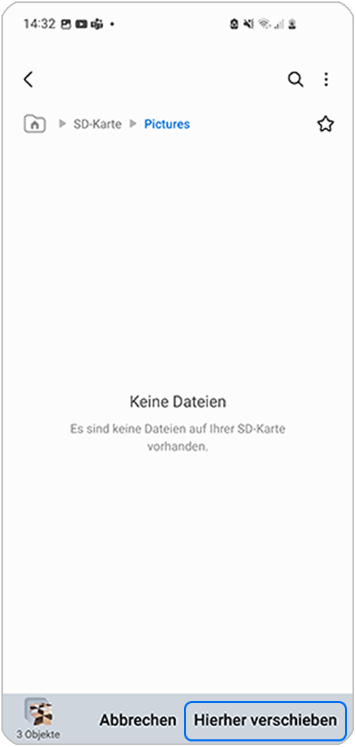 Fotos auf eine SDKarte speichern oder verschieben Samsung DE