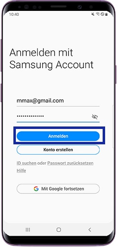 Wie richte ich einen Samsung Account (Samsung Konto) auf meinem