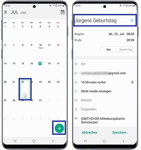 Samsung Kalender Geburtstage Benachrichtigung 