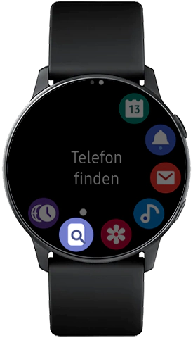 Die App Telefon finden wird in der Galaxy Watch Active angezeigt.