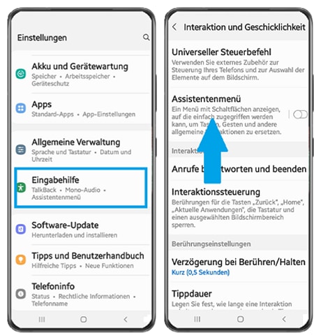 Galaxy Smartphone - Assistentenmenü aufrufen