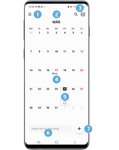 Wie verwende ich die Kalender App?  Samsung DE