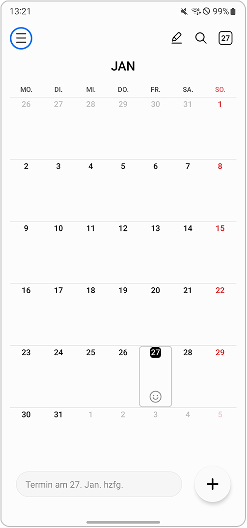 Wie verwende ich die Kalender App?  Samsung DE