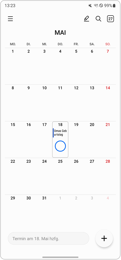 Wie verwende ich die Kalender App?  Samsung DE