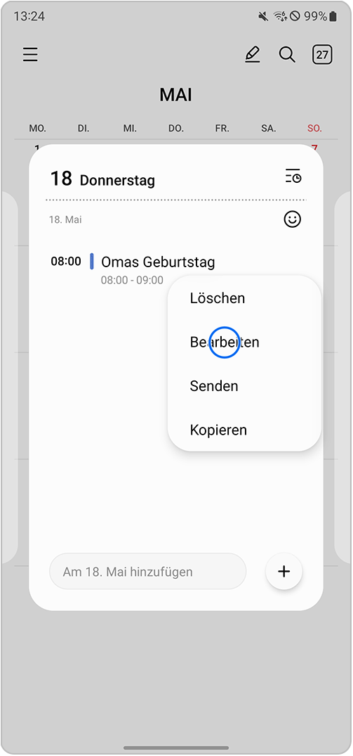 Wie verwende ich die Kalender App?  Samsung DE