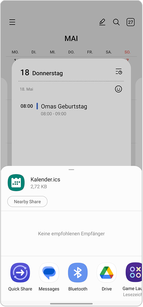 Wie verwende ich die Kalender App?  Samsung DE