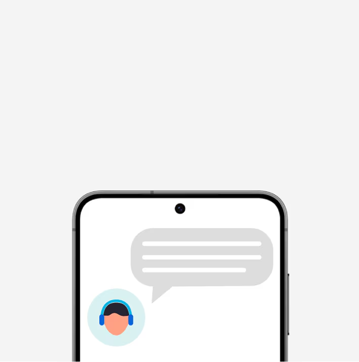 Nahaufnahme eines Smartphone Displays mit einer Darstellung eines Chats mit einem Experten.