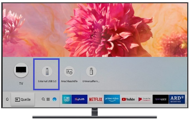 Wie wähle ich die Wiedergabequelle meines Samsung QLED TV Q9FN (2018) aus? | Samsung Deutschland