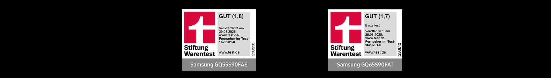 Auf einem Logo stehen Stiftung Warentest Awards