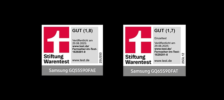 Auf einem Logo stehen Stiftung Warentest Awards