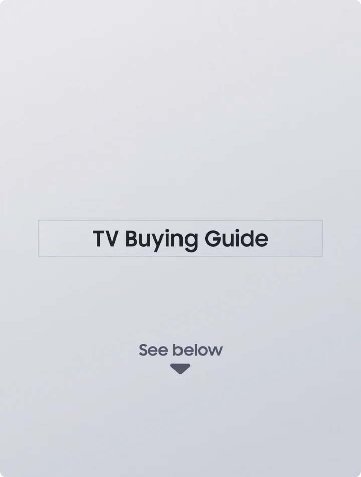 Grafika przedstawia poradnik zakupowy telewizorów Samsung, sprawdź jaki telewizor wybrać