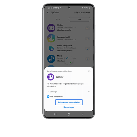 Wie verwalte ich die Software und Apps meiner Galaxy Watch Active2