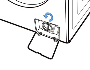 Sådan rengøres afløbspumpens filter en vaskemaskine | Samsung