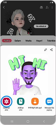 AR Emoji Çıkartması kullanma Samsung TR