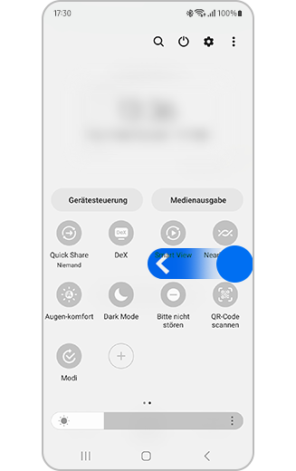 Schaltflächen im Schnelleinstellungen-Panel hinzufügen oder entfernen