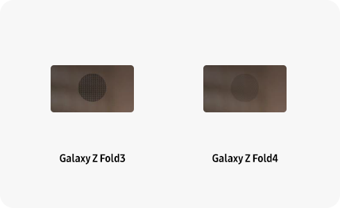 Comparative view of the Galaxy Z Fold3 and Fold4 pixel resolution.