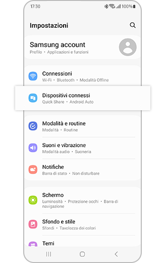 Come connettere il tuo dispositivo Galaxy ad altri dispositivi utilizzando Dispositivi  connessi