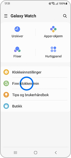 Hvordan kan jeg finne klokken min og mine Buds ved bruk av Galaxy Wearable?  | Samsung Norge