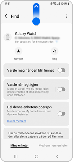 Hvordan kan jeg finne klokken min og mine Buds ved bruk av Galaxy Wearable?  | Samsung Norge