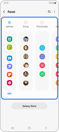 Cara memaksimalkan Edge Panels