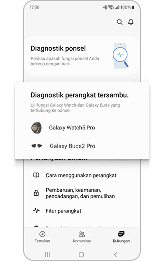 Bagaimana cara menggunakan Swadiagnostik Galaxy Wearable