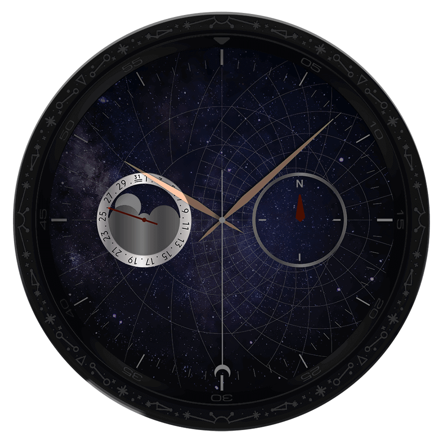 Galaxy Watch6 Classic Astro Edition dial highlighting solar tracker