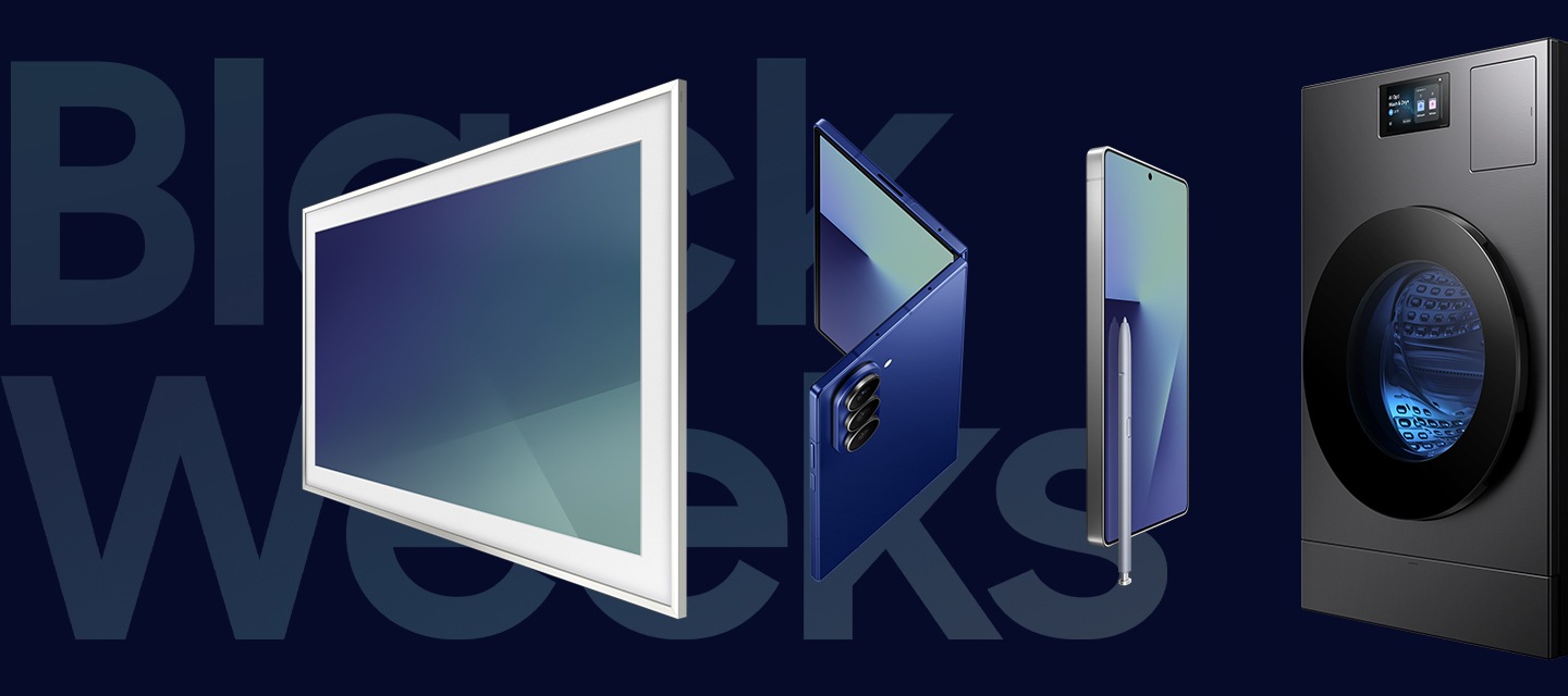 Vista frontal de un dispositivo Galaxy Tab S11 Ultra colocado horizontalmente y ligeramente inclinado con un fondo de pantalla brillante en la pantalla. Detrás del dispositivo, otro Galaxy Tab S11 Ultra muestra la parte trasera con la cámara y el logotipo de Samsung visibles. Un S Pen en posición horizontal delante de los dispositivos. El texto dice Galaxy Tab S11 Ultra, Galaxy AI.