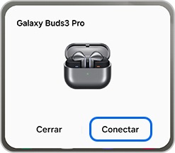 Ventana emergente de conexión en los Galaxy Buds3 Pro