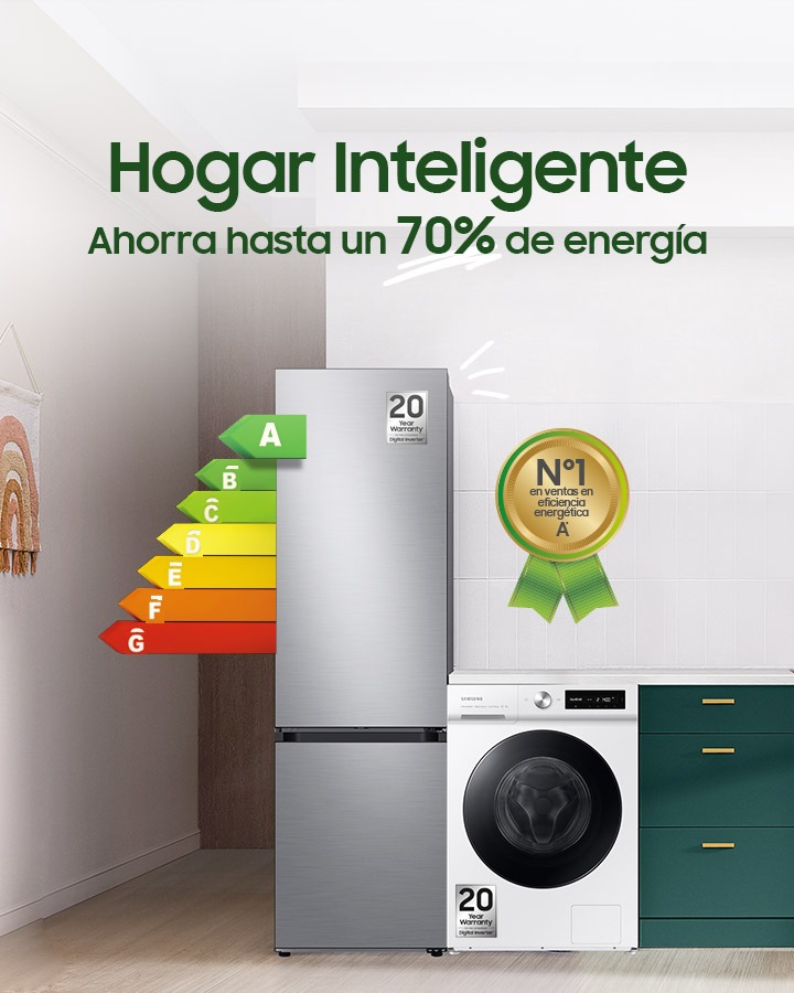 Combinación de frigorífico y congelador con eficiencia energética de clase A