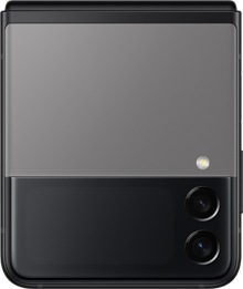 Vista posterior del Galaxy Z Flip3 5G en color gris.