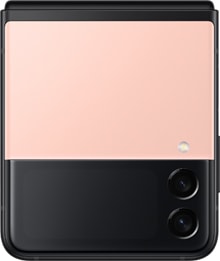 Vista posterior del Galaxy Z Flip3 5G en color rosa.