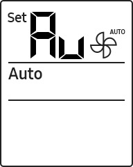 Cuando el modo Auto está activado aparece la palabra Auto y las letras Au en la pantalla del mando a distancia.
