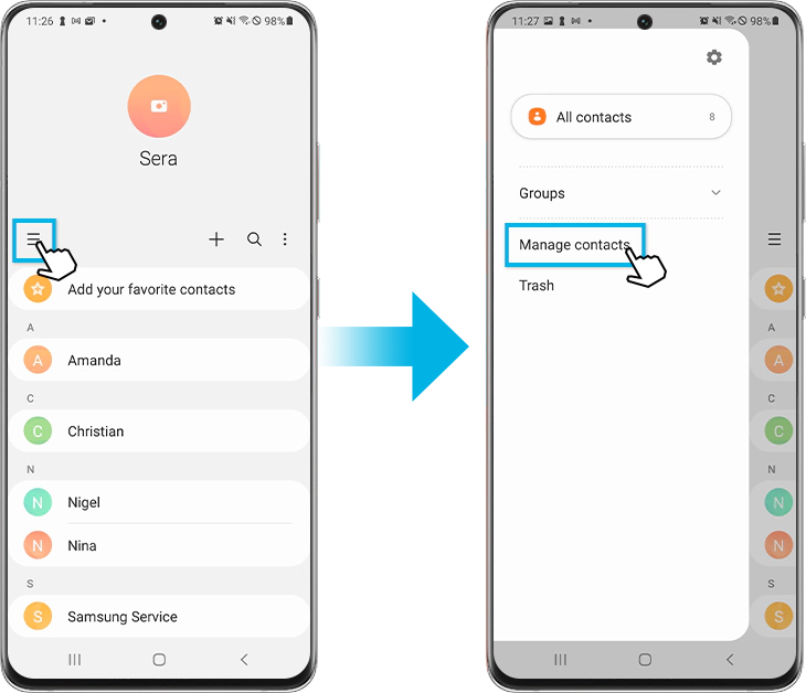 Sync contacts step1