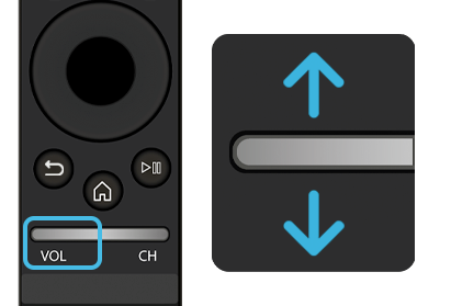 Smart Remote mover arriba o abajo o ajustar volumen.