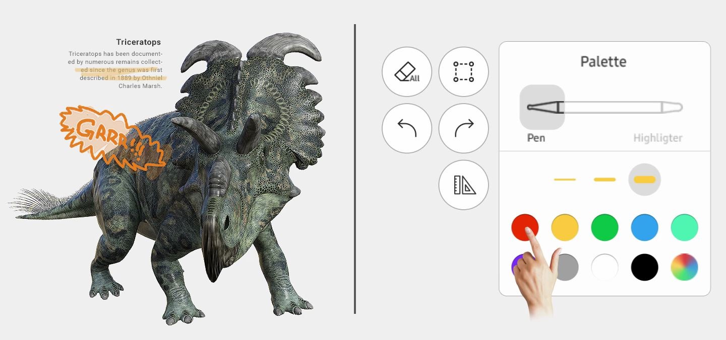 Dessins créés grâce au mode stylot avec le menu Quick tool et la palette. 