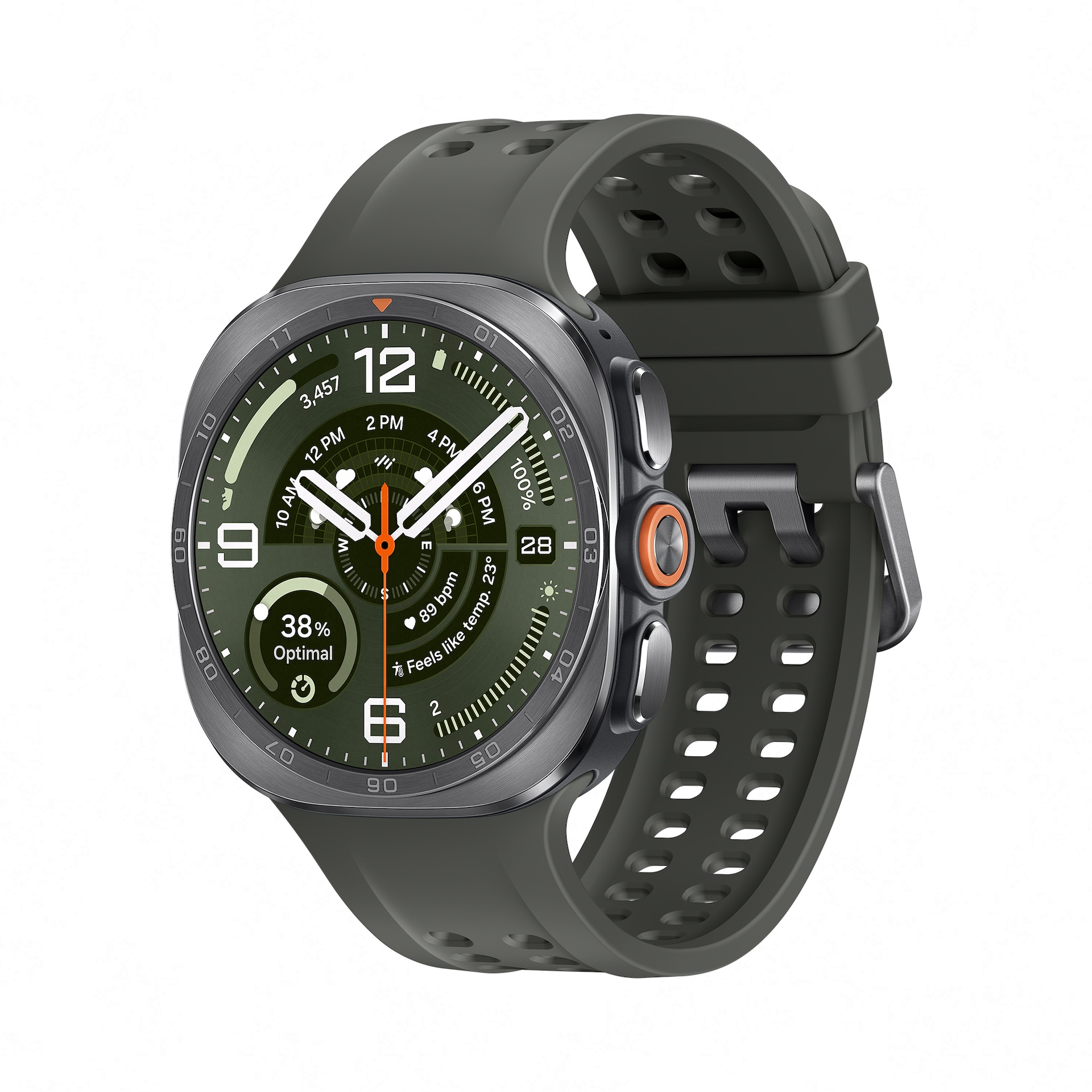 Samsung Vert Galaxy Watch Ultra2 (2026) Gps+Cellular, Boitier De 47 Mm En Argent Titane Avec Bracelet - Très Bon État - Image 6