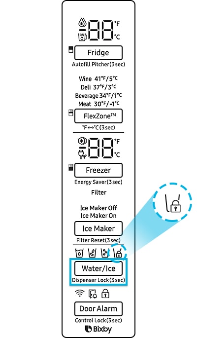 Magnetisch heuvel Uitgebreid Hoe stel ik de vakantiestand of de vergrendelfunctie op mijn koelkast in? |  Samsung NL