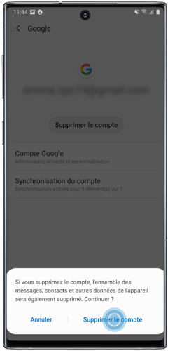 comment débloquer un compte google après réinitialisation samsung