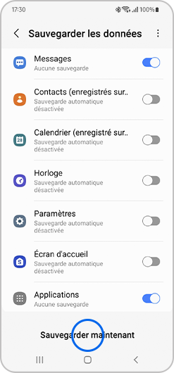 Sauvegarde des données d'un smartphone Samsung