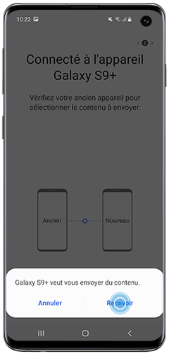 Confirmez le transfert depuis votre ancien appareil