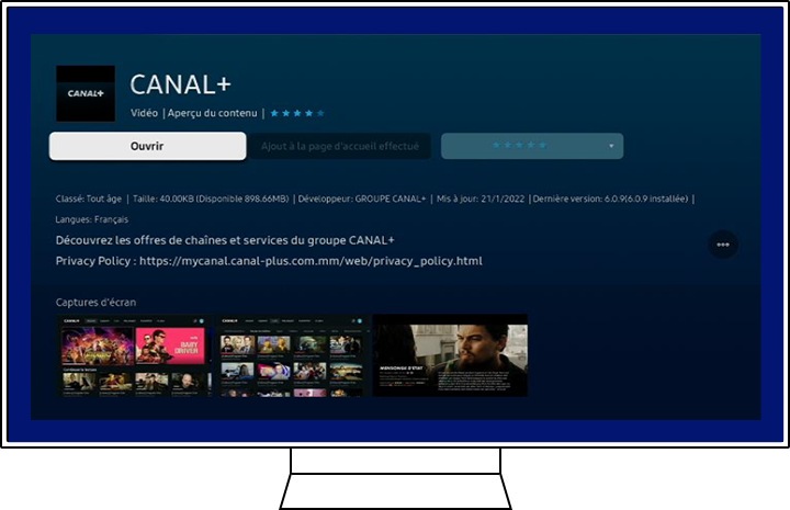 A csatorna+ alkalmazás információinak áttekintése a Samsung TV -n