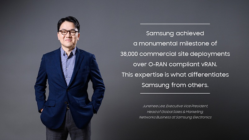Samsung achieved a monumental milestone of 38,000 commercial site deployments over O-RAN compliant vRAN. This expertise is what differentiates Samsing from others.