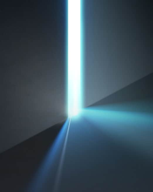 Products page - An image of light leaking through a crack in the door, meaning Samsung's indoor solutions