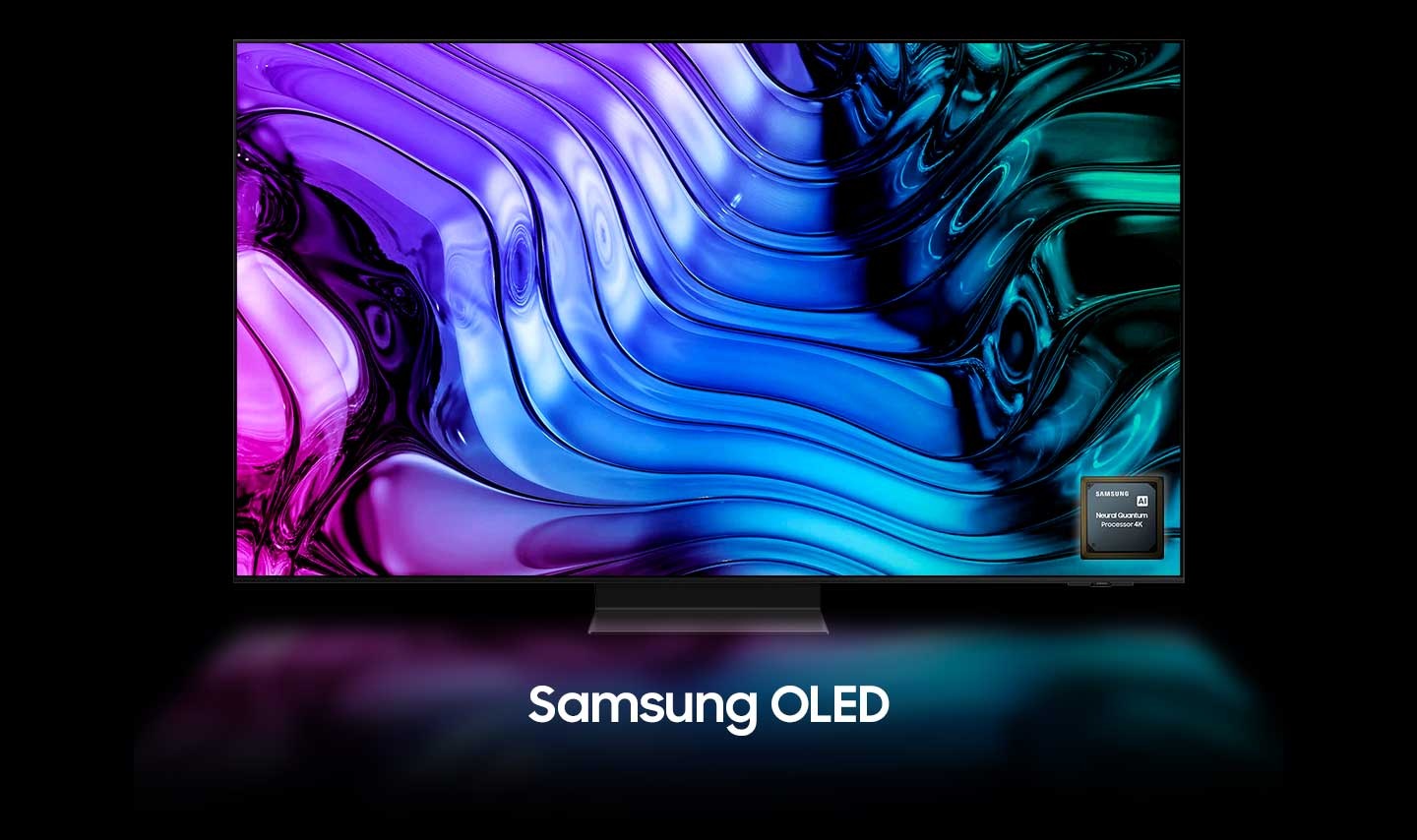 Стоит ли покупать OLED телевизор? Обзор преимуществ: подсветка обычного дисплея делает контент скучным. После того, как подсветка исчезнет, 3 слоя дисплея OLED-телевизора объединятся в один, чтобы создать экран, на котором отображается четкое и красочное изображение. Чип Neural Quantum Processor 4K можно увидеть внизу.