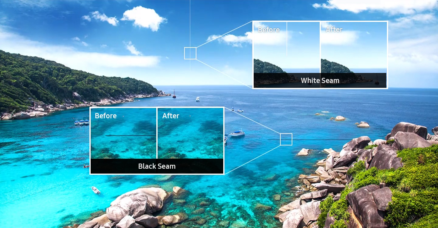Gráfico en movimiento que muestra la costura en blanco y negro eliminada tras la calibración 