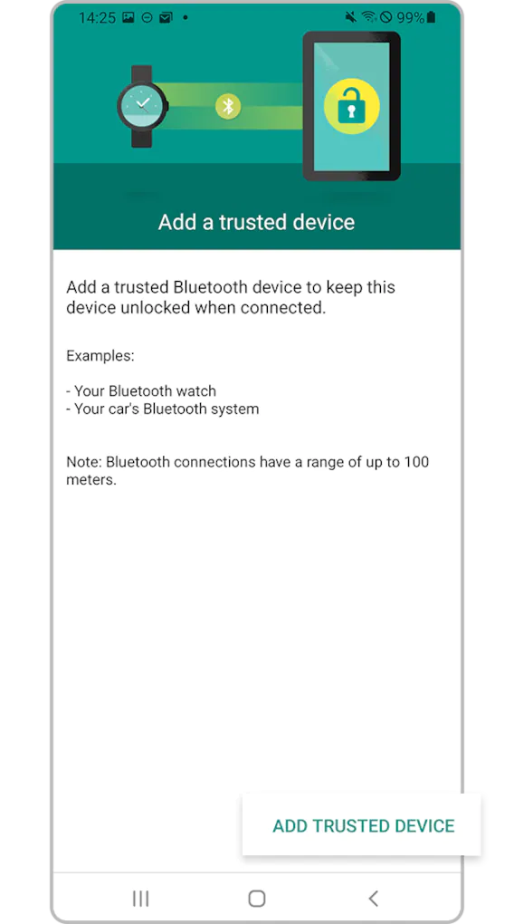 Add trusted device selected.