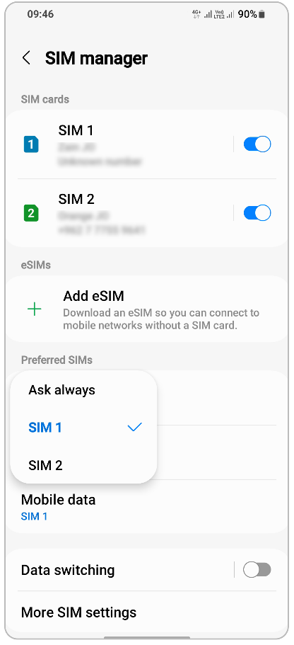 How to use and manage dual sim cards? Samsung Saudi Arabia