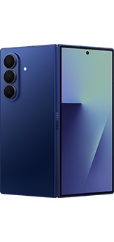 Galaxy Z Fold7 in Blue Shadow seen unfolded from the rear.