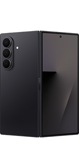 Galaxy Z Fold7 in Jetblack seen unfolded from the rear.