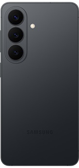 Galaxy S26 in Black seen from the rear.